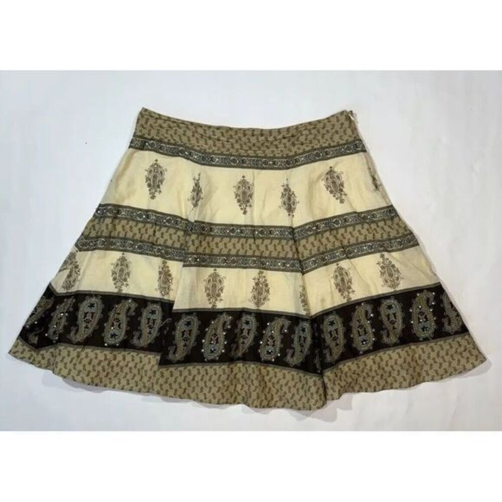 Vintage 2000's New York & Company sequined Paisely Peasant Skirt size‎ 10